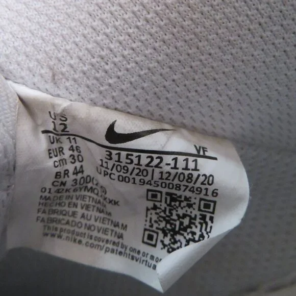 Nike | Size 12 | Mens Triple White Air Force 1 AF1 2020 Sneakers Shoes - Picture 7 of 8